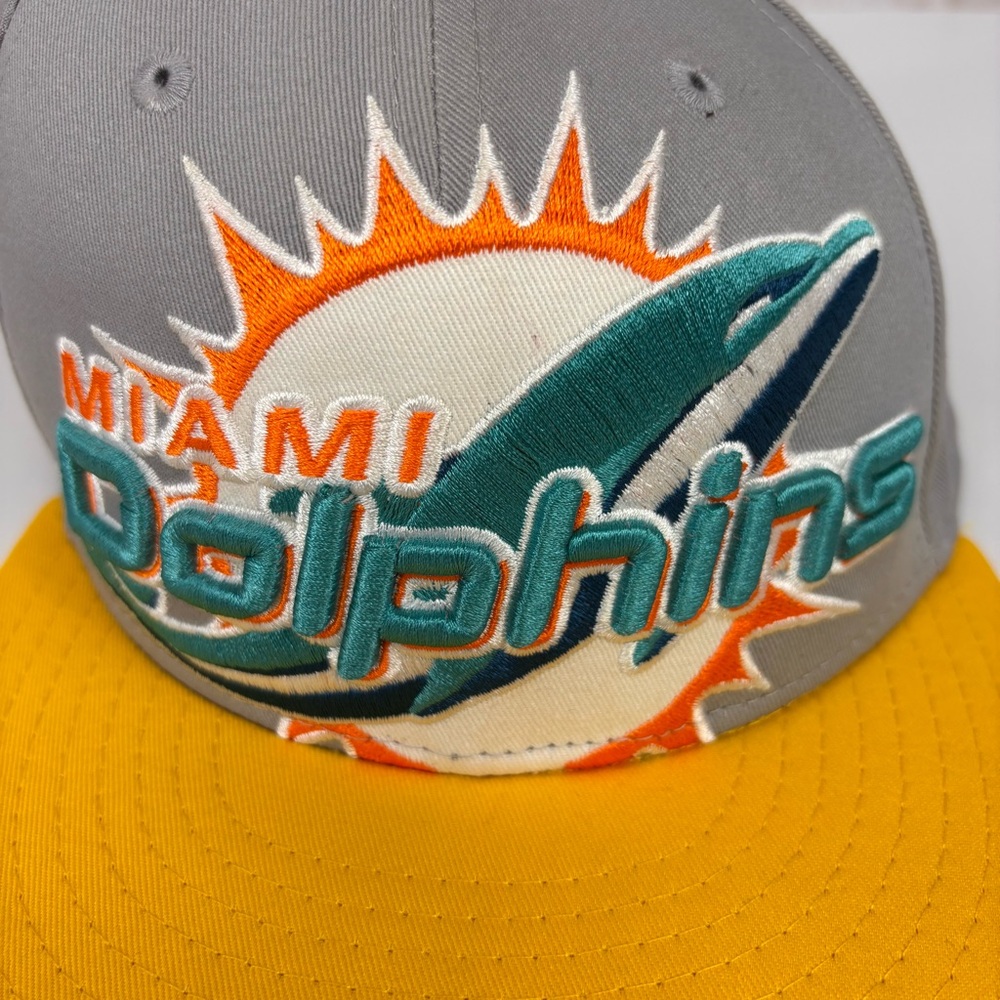 Miami Dolphins Ball Cap New Era NFL 9FIFTY Football Adjustable 3D Logo Hat Gray - Picture 6 of 11
